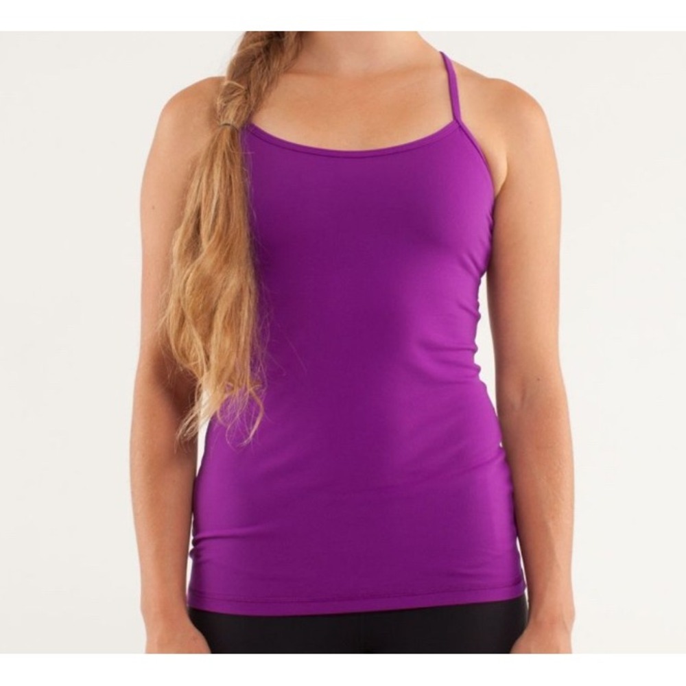 Lululemon Power Y Tank Racerback Purple Size 8 Yoga Athleisure Active Gym Top